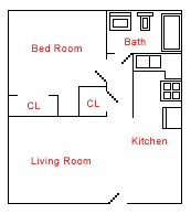 One Bedroom  570 sq. ft. 